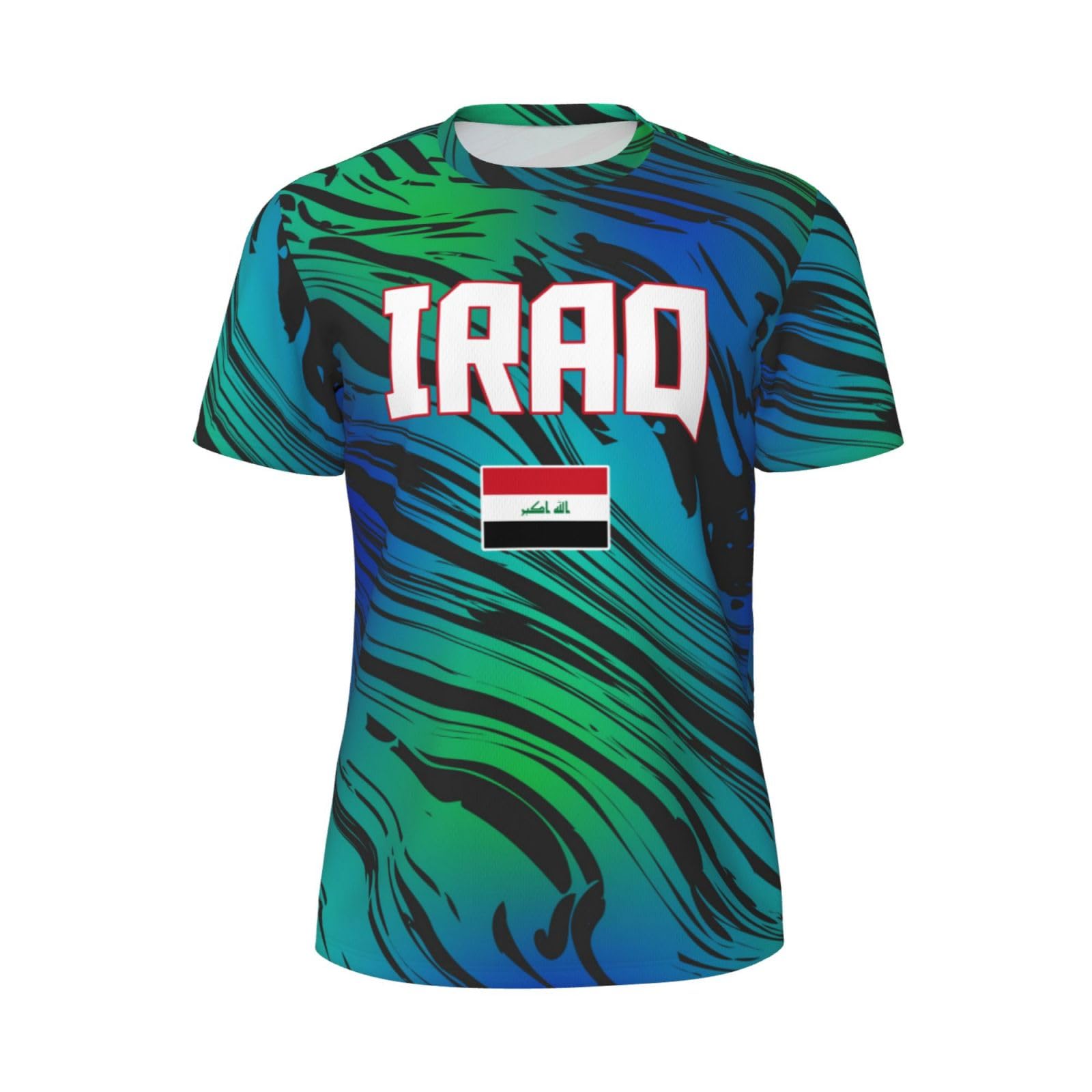 DABOYOZHZH Iraq Flag Cool Iraqans (92) Sports Jersey Mesh T-Shirt 3D Print for Running Cycling Soccer Tennis Fitness Climbing Shirts
