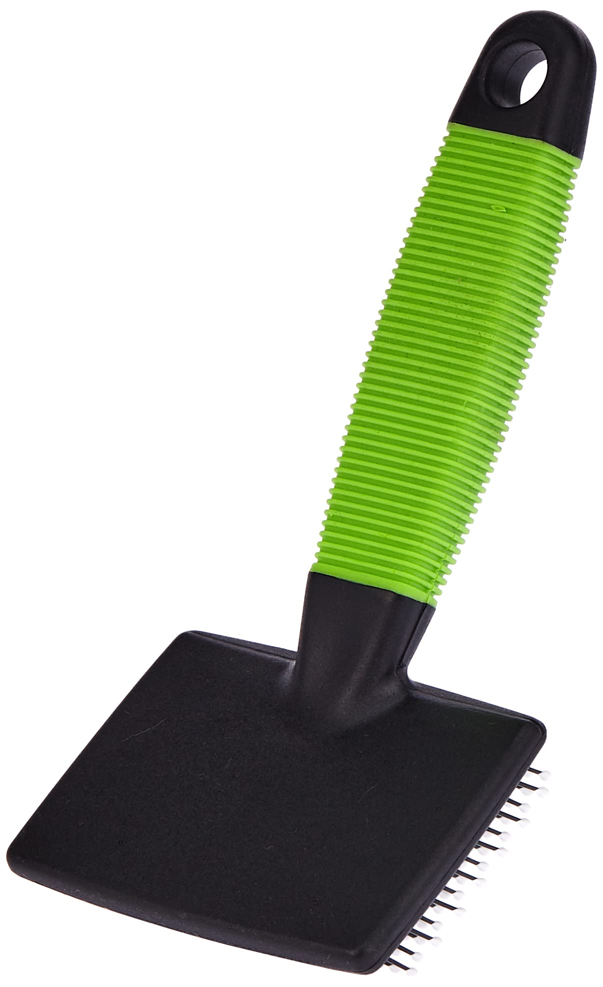 Ferplast Brosse Carde pour Chats – Poils Courts, Mi‑longs & Longs – Picots Souples, Têtes Arrondies – Poignée Ergonomique Souple Antidérapante – Taille S, Vert