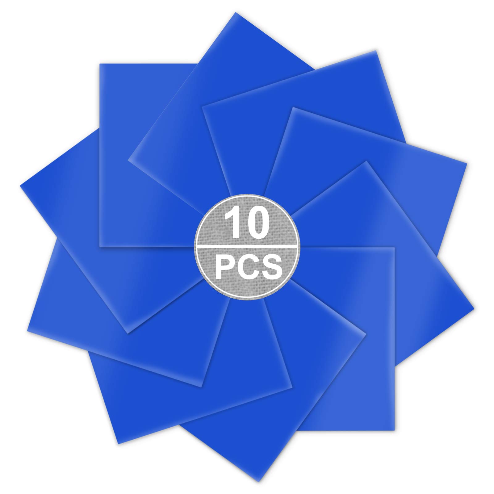 KISSWILL Blue HTV Heat Transfer Vinyl - 12"x10" 10 Pack Iron on HTV Vinyl Blue Compatible with Silhouette Cameo Cutting Machines or Heat Press