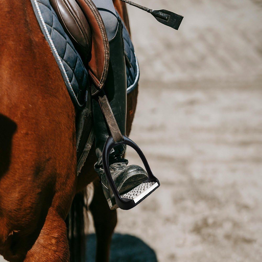 Staffa per Cavallo, 1 Paio di Staffe Equitazione Durevoli Ad Alta Resistenza, Staffe di Sicurezza in Metallo Pedane per Staffe Equestri con Cuscinetto in Gomma Antiscivolo