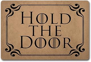 Funny Welcome Indoor Door Mats for Front Door Front Porch Decor Hold The Door Personalized Monogram Kitchen Rugs and Mats with Anti-Slip Rubber Back Novelty House Warming Gift Mat(23.7 X 15.9 in)