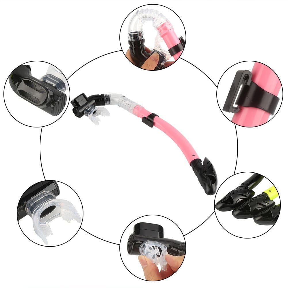alomejor Dry Schnorchel Silikon trockene Luft Atmen Tube f¨¹r Tauchen und Schnorcheln mit komfortablen Mundst¨¹ck f¨¹r Erwachsene Herren Damen Jungen M?dchen, rose