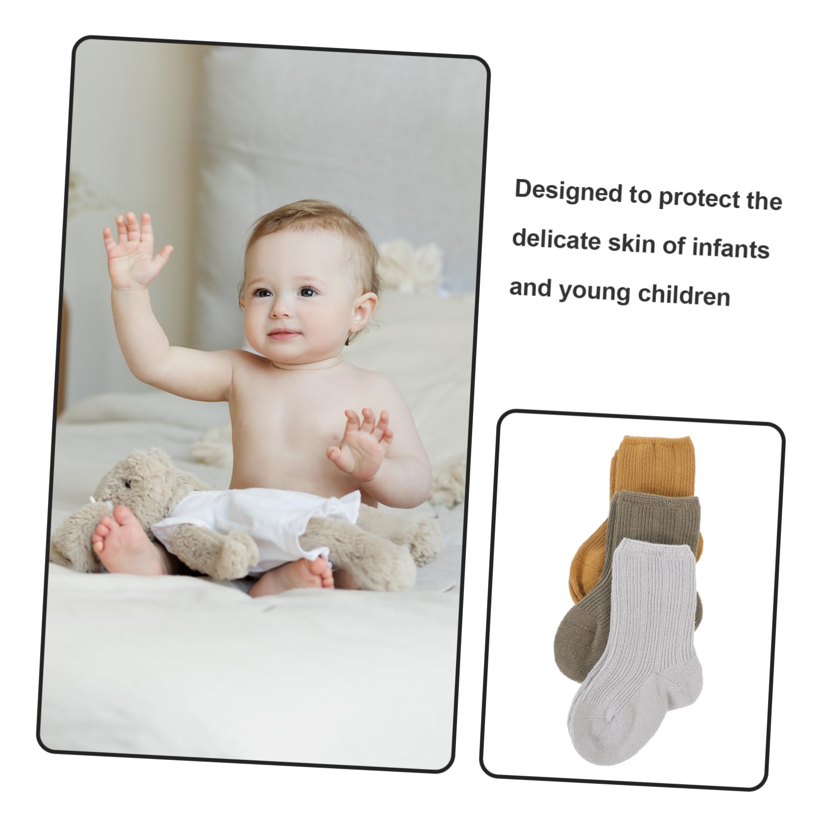 KOMBIUDA Newborn Baby Socks Winter Toddler Socks Mid-Tube Design Size s for Boys and Girls