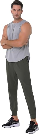 27 Inseam Athletic Jogger Pants for Short Men 7/8 Quick Dry Workout Tapered Stretch Sweatpants Casual