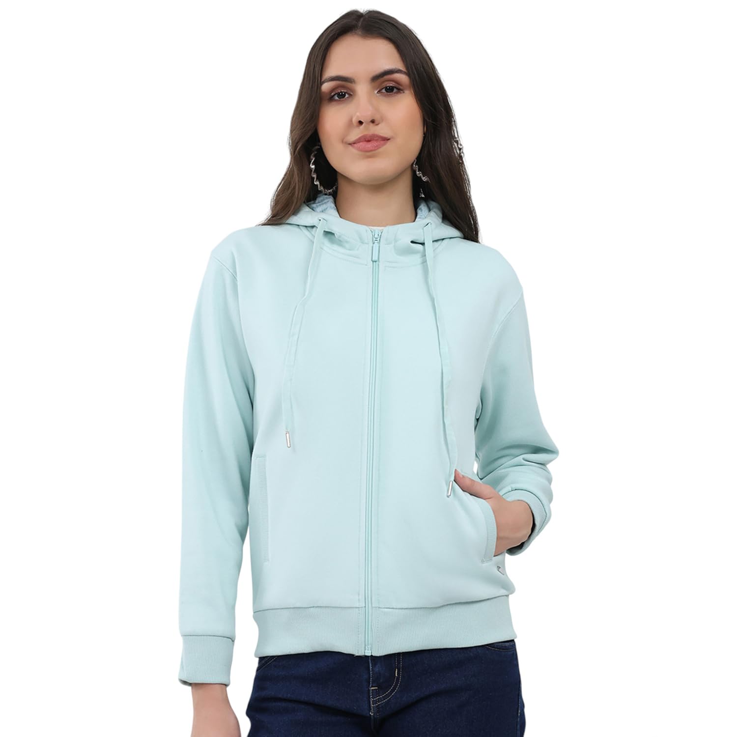 monte carlo Women Regular Fit Solid Pattern Hooded Neck Side Pocket Zipper Full Sleeve Winter Sweatshirt|Warm and Comfortable Sweatshirt | Winter wear Sweatshirt for Women's (Pack of 1)-picture-25
