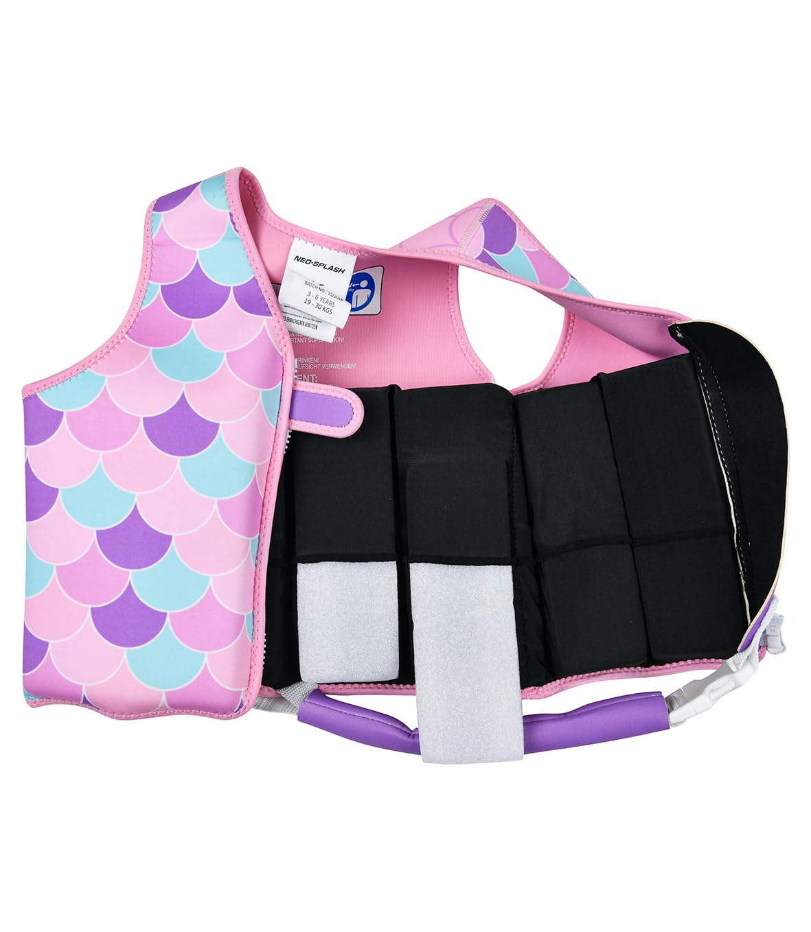 Giubbotto di nuoto per bambini e bambine, con cinghie di sicurezza regolabili, età 1-6