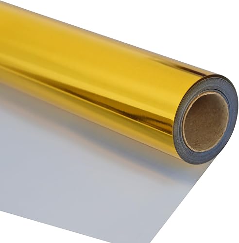 guangyintong HTV Rollos de vinilo de transferencia de calor de 12 pulgadas x 12 pies, vinilo dorado PU para planchar, fácil de cortar y desmalezar,