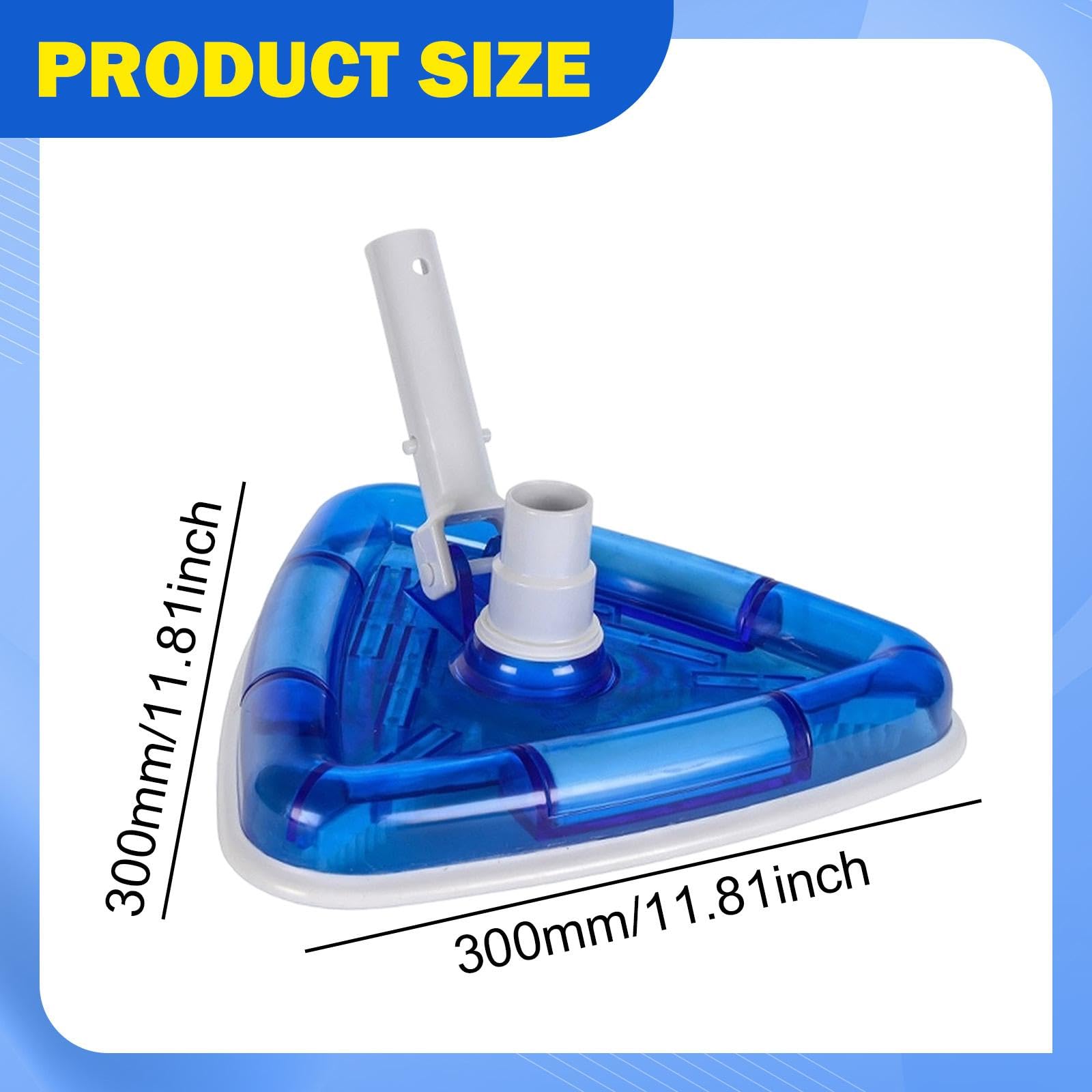 Testa di Aspirazione Triangolare per Piscine in Vinile con Accessorio Professionale Trasparente