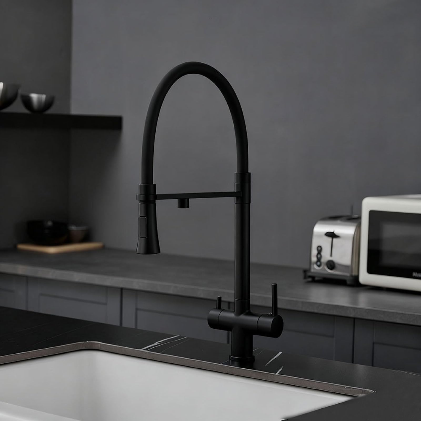 Fanjubei Black Silicone Faucet For Kitchen Hot And Cold Water Purification
