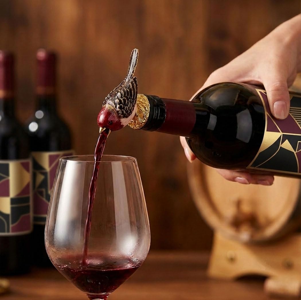 Lot de 2 aérateurs de vin en forme d'oiseau avec bec verseur décoratif
