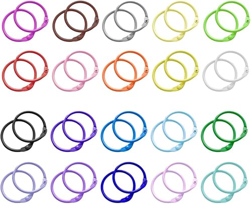 Miniatura 7 de Llaveros o llaveros, 1.8 pulgadas (1.772 in) anillos de hojas sueltas para llaveros, anillos de tarjetas, anillos de clip para anillos de libros,