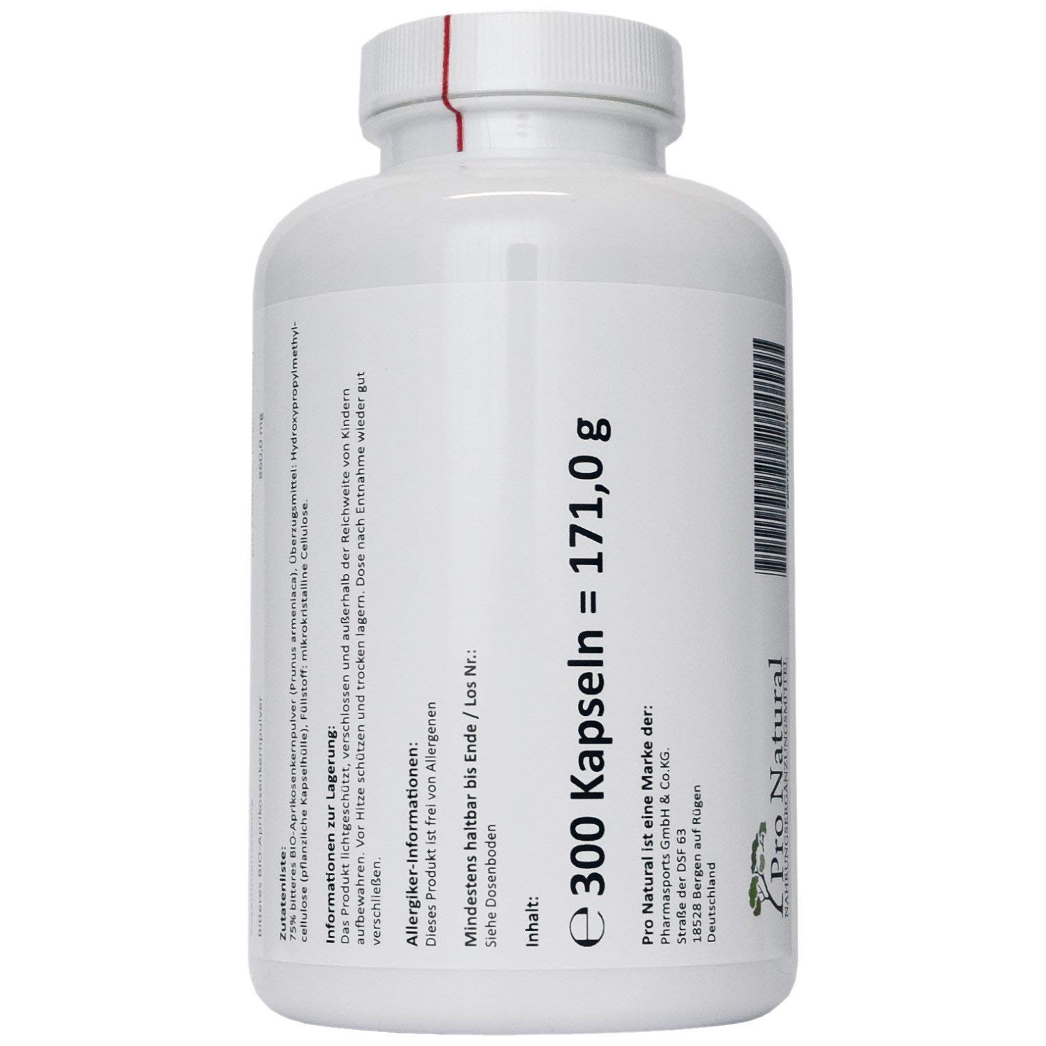 Aprikosenkern Kapseln je 430mg, 600 vegane bittere Aprikosenkerne, Vitamin B17 (2er Pack Vorteilspack)