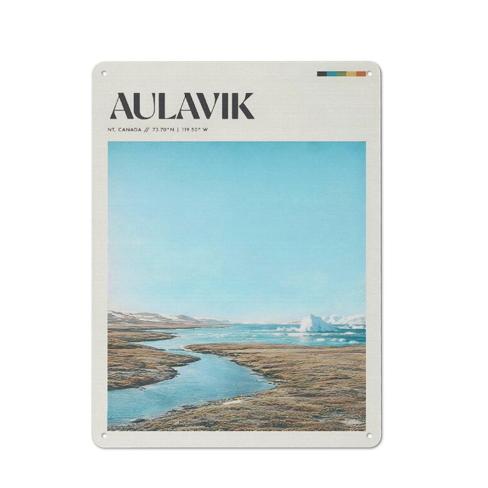 Junmoney Style-11 Aulavik National Park Retro Metal Wall Decor 40X30cm, Vintage Metal Sign For Cafe, Pub, Workshop Or Home Bar