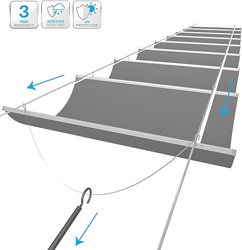 Miniatura 5 de Patio Toldo retráctil impermeable para pérgola, cubierta de repuesto, para exteriores, con alambre ondulado, para Patio Deck, 4 pies de ancho x 16