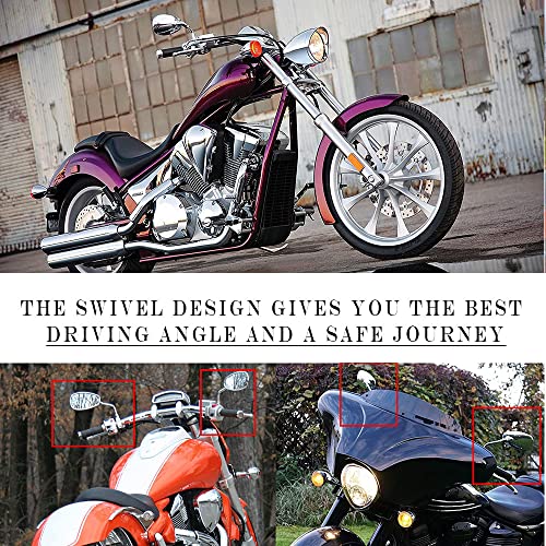 Nk Support 10Mm Motorcycle Mirrors For Handleba, Motorcycle Rearview Side Mirrors Compatible With Harley Davidson Sports Bike Cruiser Chopper Dirt Bike Scooter (Chrome) #TOP4