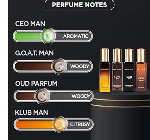 Miniatura 3 de Luxe Bella Vita - Set de regalo de lujo de larga duración para hombre, perfume para hombre, 4 x 0.7 fl oz, regalos ideales para hombres, Navidad,