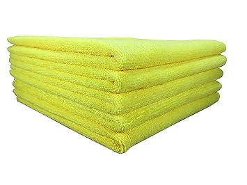 Dewberries Microfiber Cloth - 5 pcs Thick Lint & Streak-Free Multipurpose Cloths - Automotive Microfibre Towels for Car Bike Cleaning Polishing Washing & Detailing