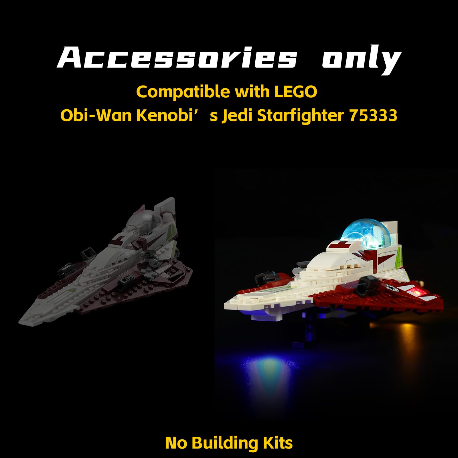 Led Light Set Compatible with Lego 75333 OBI-Wan Kenobi’s Jedi Starfighter (No Model) - Image 3