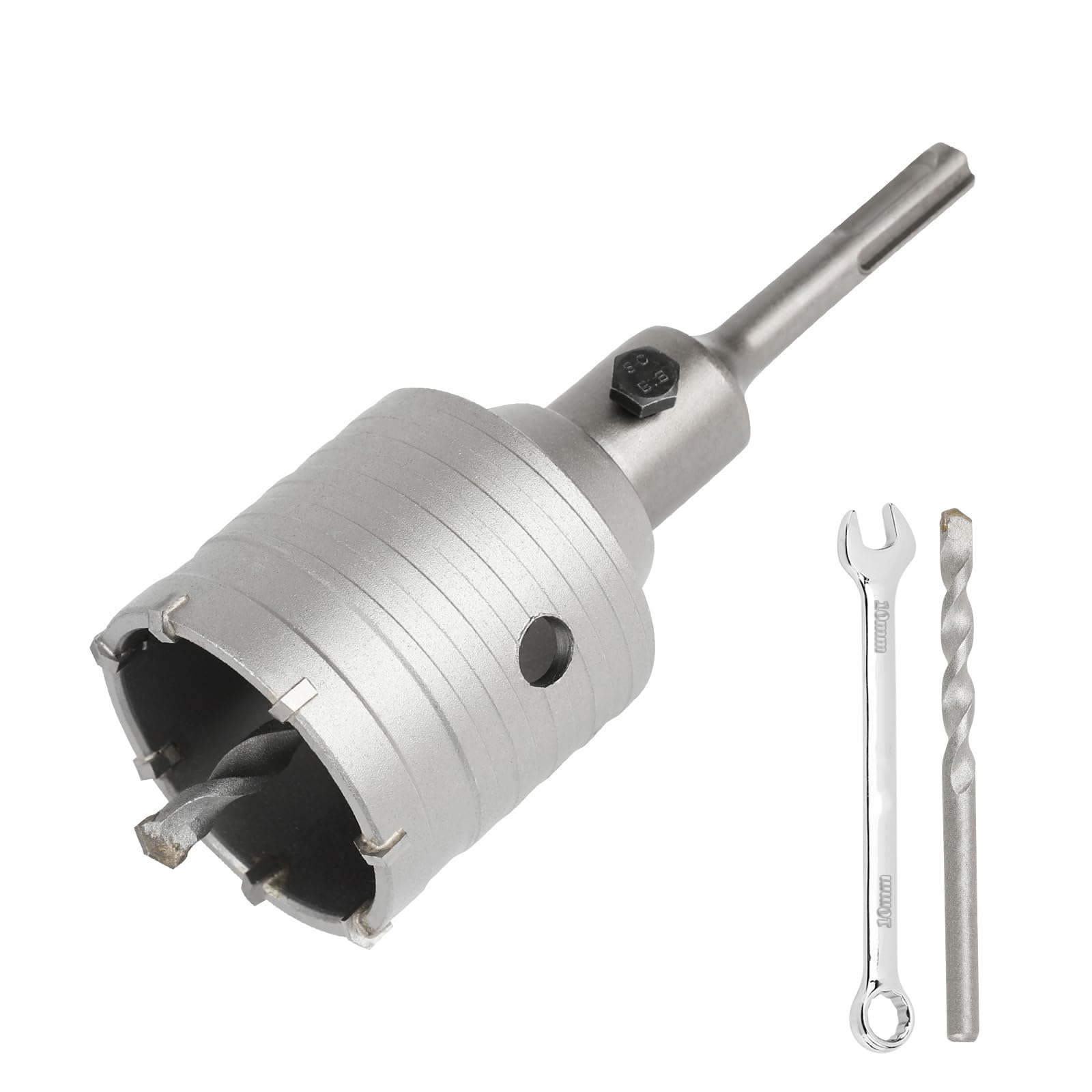SUQIN Concrete Hole Saw diameter 55mm Concrete Core Drill Bit With 110mm SDS Plus Adapter And Center Drill 8x110mm,Wall Hole Cutter For Brick Concrete Walls Air Conditioning Openings