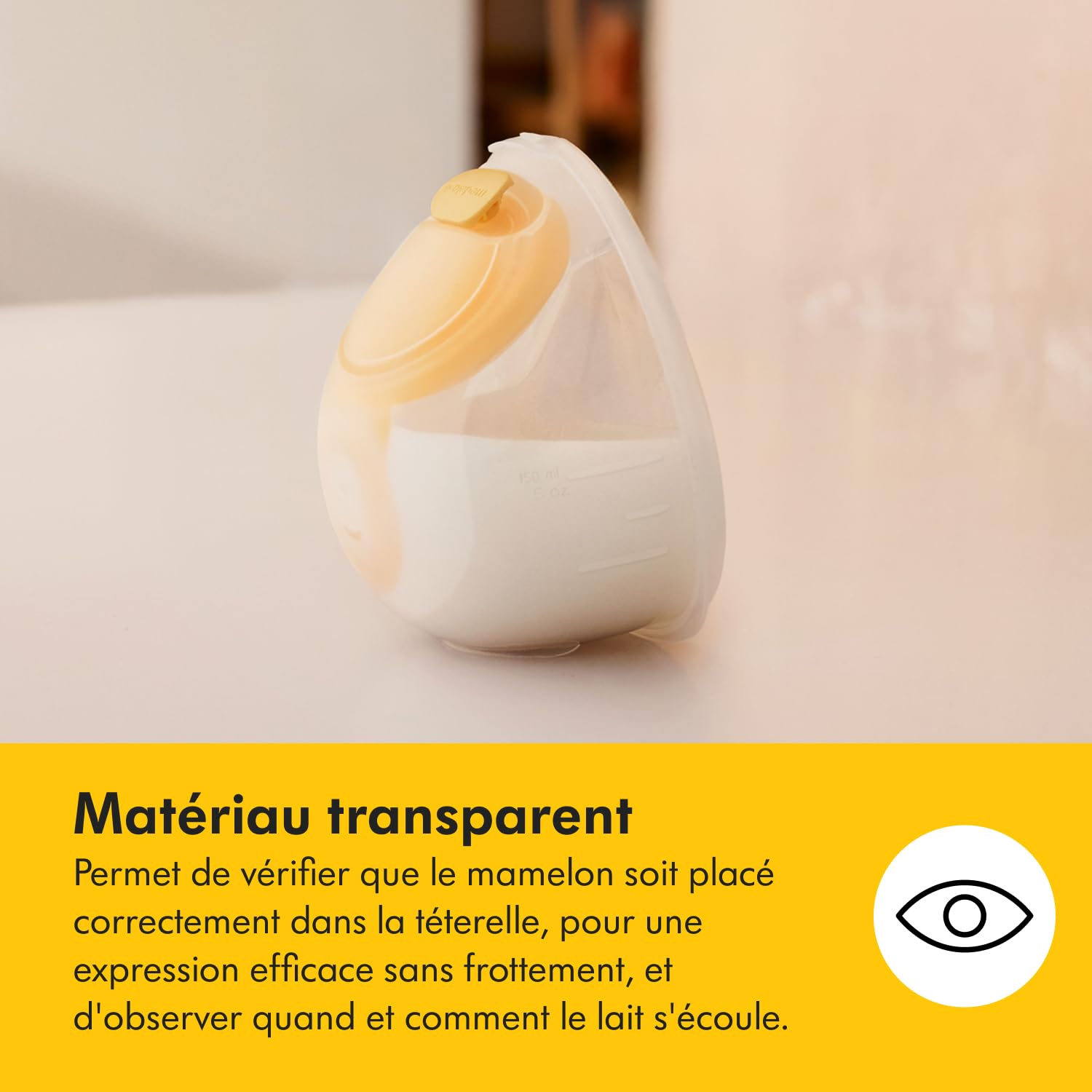 Medela Tire-lait électrique simple Solo Hands-Free, design léger et compact, compatible avec l'application Medela Family