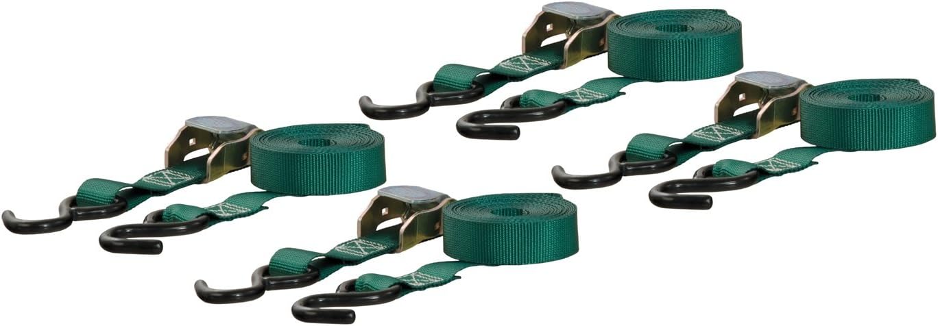 Curt Manufacturing Cambuckle Tie Down Cargo Straps Green 1inx16ft 4 Pack