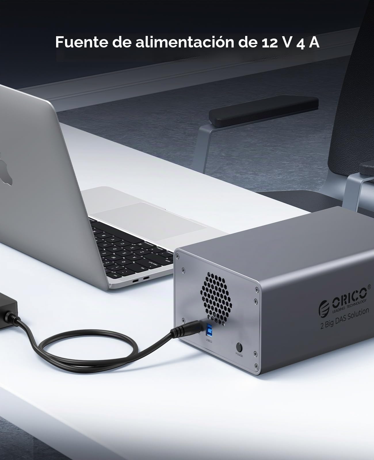 ORICO Carcasa de Disco Duro de 2 Bahías USB 3.0 para SSDs de 2.5/3.5 Pulgadas HDDs de hasta 44TB Expansión sin Bandeja de Bloqueo Backup(Aluminio)-9828U3