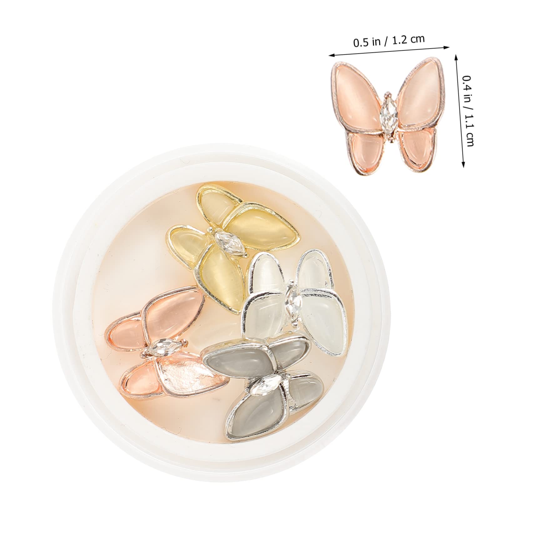 Ipetboom Butterfly Zircon Nail Ornament Set Nail Art Glitter Charms Small Butterfly Charms for DIY Manicure