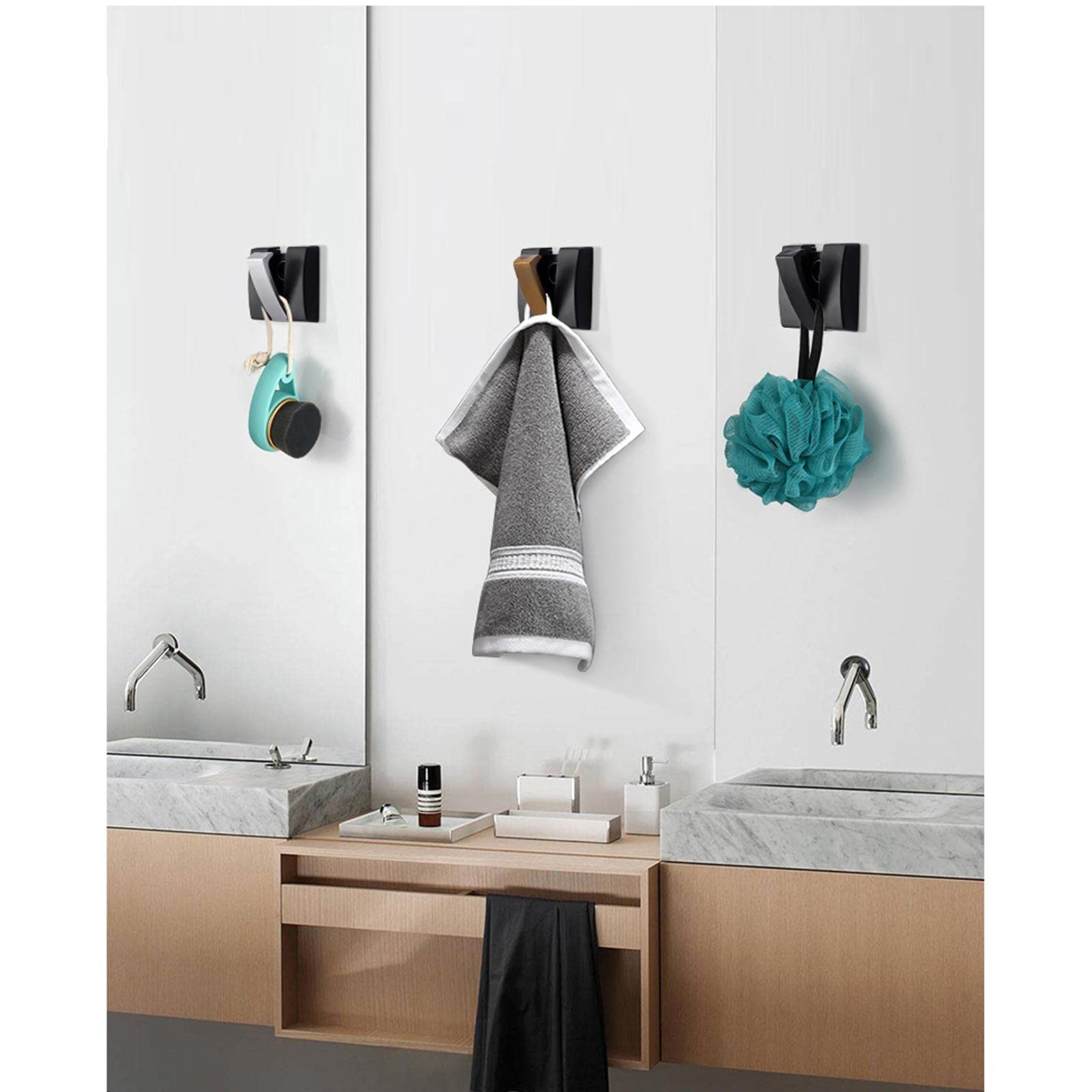 NEECS Toalleros Perchero de pared Ganchos plegables para abrigos 5 piezas Ganchos de pared, toallas de baño Percha para ropa Ganchos de soporte plegables de aleación de aluminio Montado