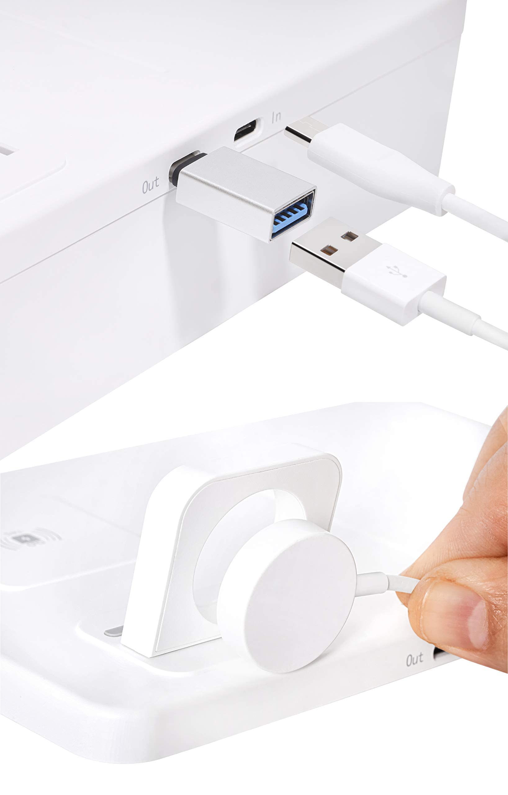 YouWe - Caricabatterie wireless 3 in 1 da 15 W, con sterilizzazione UV, compatibile con iPhone, telefoni Android e AirPods abilitati Qi