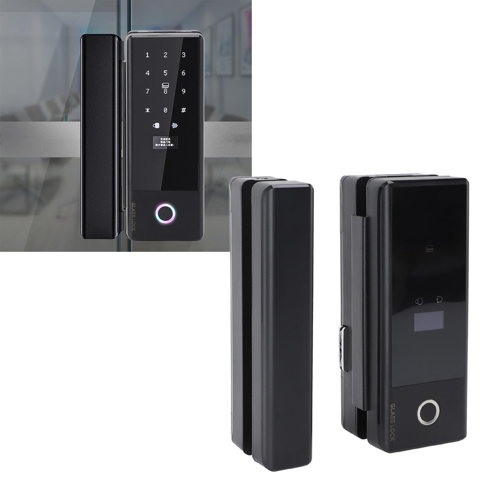 Alomejor Glass Door Smart Lock with 5 Unlock Methods