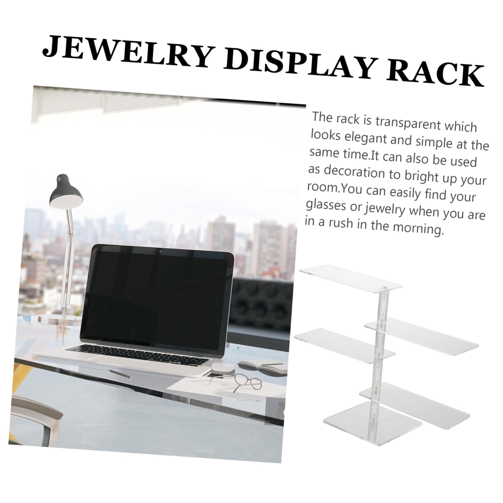 Homoyoyo Jewelry Stand Holder Acrylic Display Rack Sunglasses Display Four-layer Storage Acrylic Prop Decorative Storage