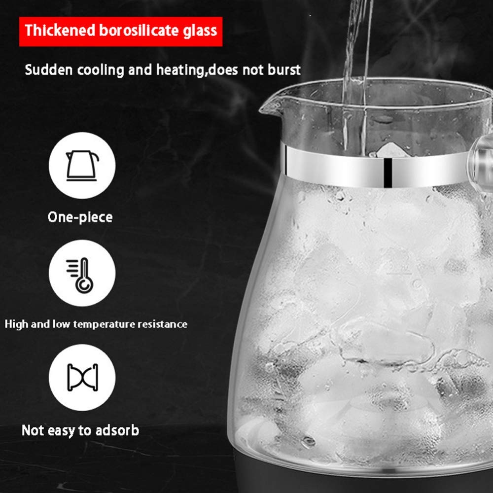 Macchina per Il tè elettrica, bollitore per Il tè con infusore per Il tè, teiera in Vetro Intelligente, Funzione di Riscaldamento e Protezione Contro l'ebollizione, 600 W, Senza Bpa