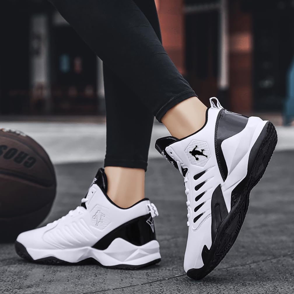 [BROHN] バスケットシューズ メンズ レディース バッシュ ハイカット スニーカー ジュニア バスケットボールシューズ 軽量 滑り止め フィトネスシューズ 幅広 通気性 履きやすい 疲れにくい おしゃれ カジュアル 運動靴 日常着用