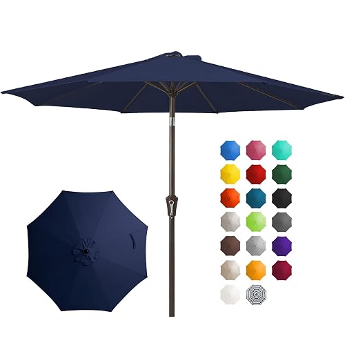 JEAREY 10FT Outdoor Patio Umbrella (Navy)