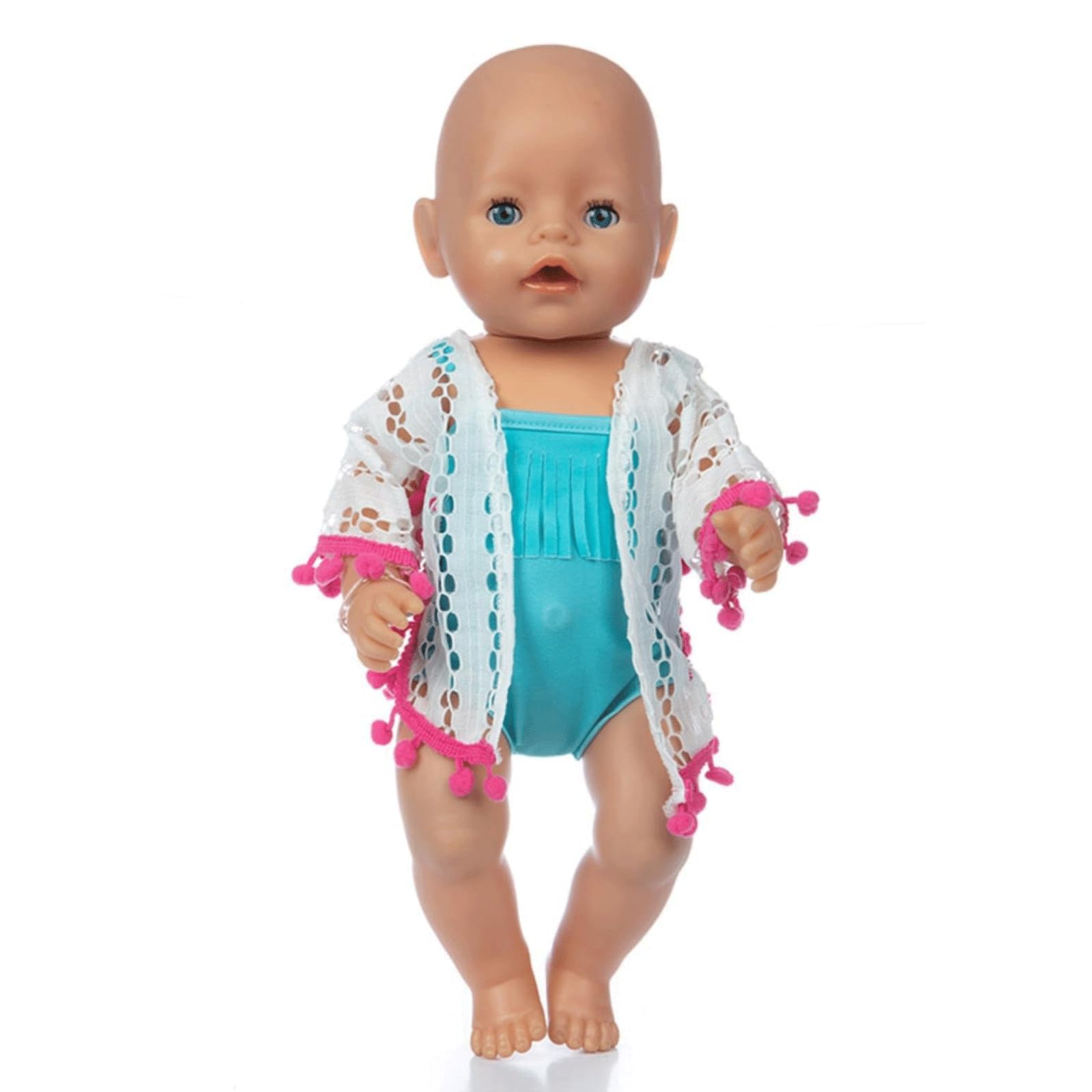 45,7 cm Puppenkleidung und Zubehör, Puppen-Schwimm-Outfit inklusive Badeanzüge, Hut, Sonnenbrille, Girlande, Handtasche, Schwimmring (Puppe nicht im Lieferumfang enthalten)
