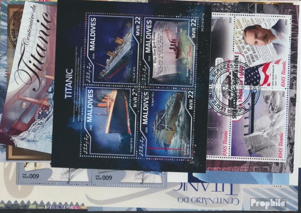 Prophila Collection Motives 10 various Titanic minisheets and Sheetlet (Stamps for collectors) Seafaring/ships