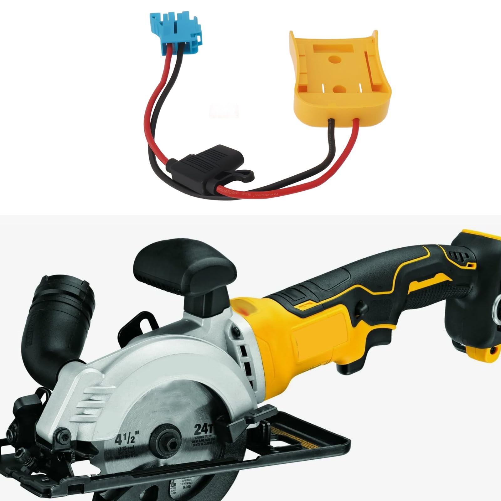 OTOTEC 1pc 20V Power Wheel Adapte with Fuse Connector Compatible with Dewalt 18V/20V Lithium-Ion Battery Series BCB182 BCB183 BCB200 for RC Toys