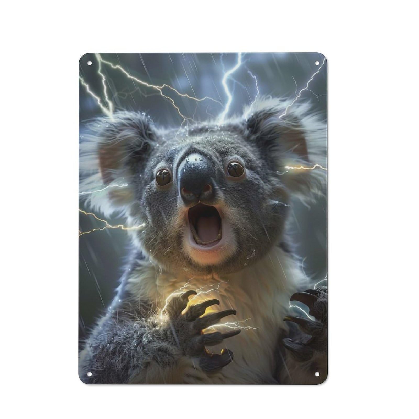Vintage Koala Lightning Garden Room Metal Sign 40x30cm, Porch Wall Decor for Conservatory, Home Bar Or Utility Room