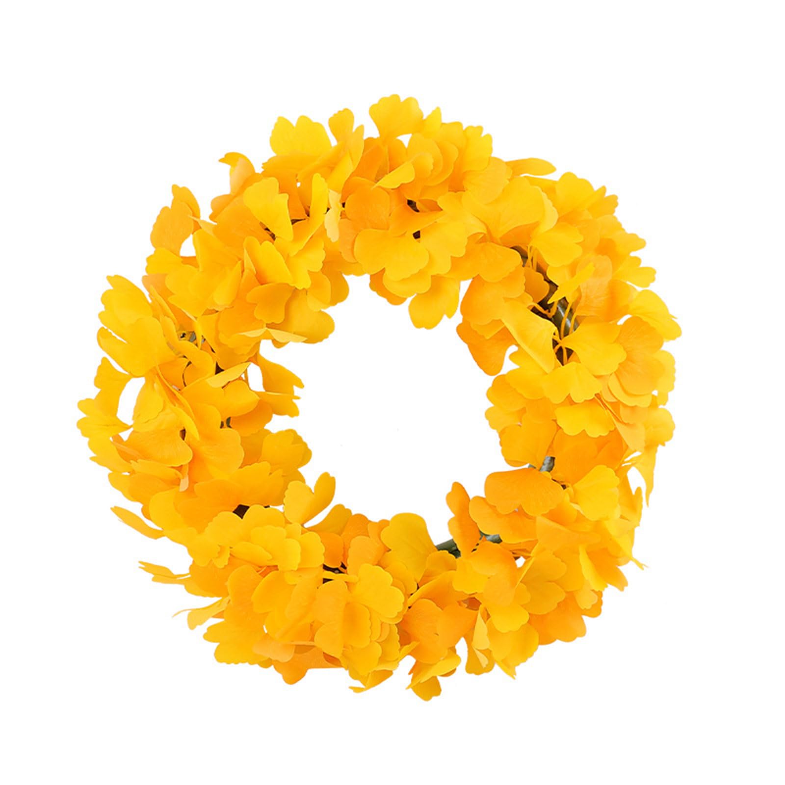 Thanksgiving Festive Door Decoration 15.75inch Artificial Biloba Christmas Wreath Fade Resistant Festive Festival Decor