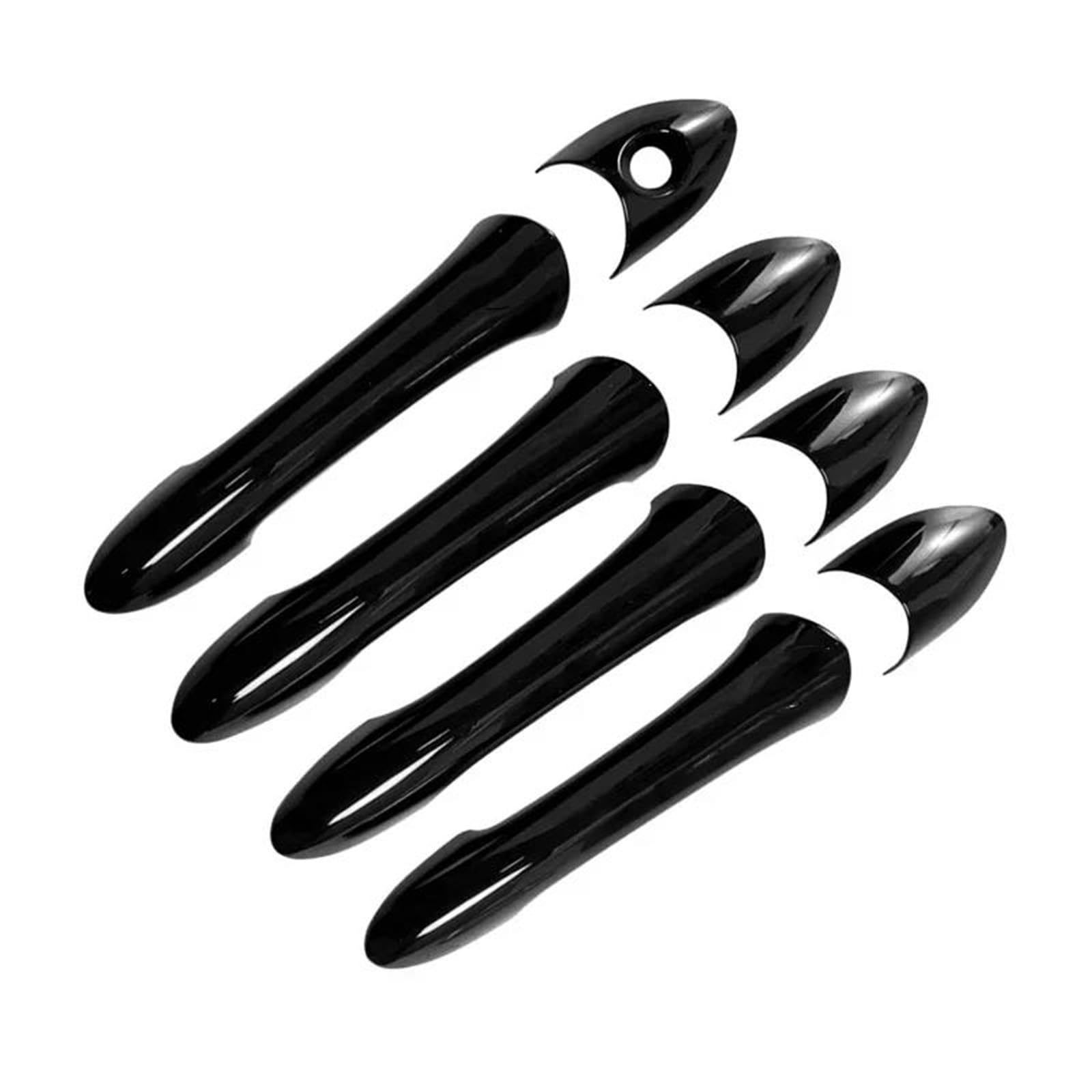 TRFBD Decorative Cover for Hyundai for Sonata for I45 2011-2014 Glossy Black Chrome Car Door Handle Cover Trim Sticker Styling Accessories(Black Handle)