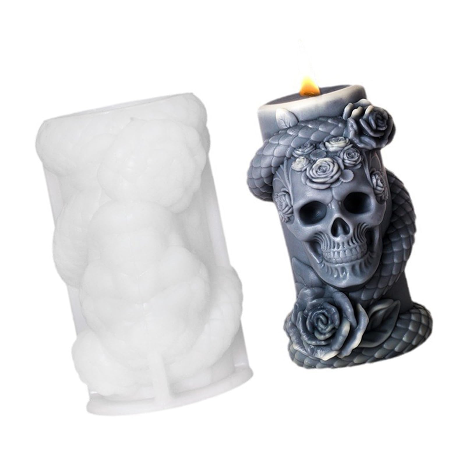 Xjdzineq Rotating Snake Molds Epoxy Resin Cylindrical Snakes Silicone Molds Castings Ornament Plasters Rotating Snake