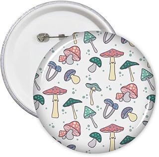 Cute Pink Blue Mushroom Illustration Pins Badge Button Emblem Accessory Decoration 5pcs