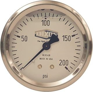 Dixon GLSC435 Liquid Filled Stainless Case Gauge, 2-1/2