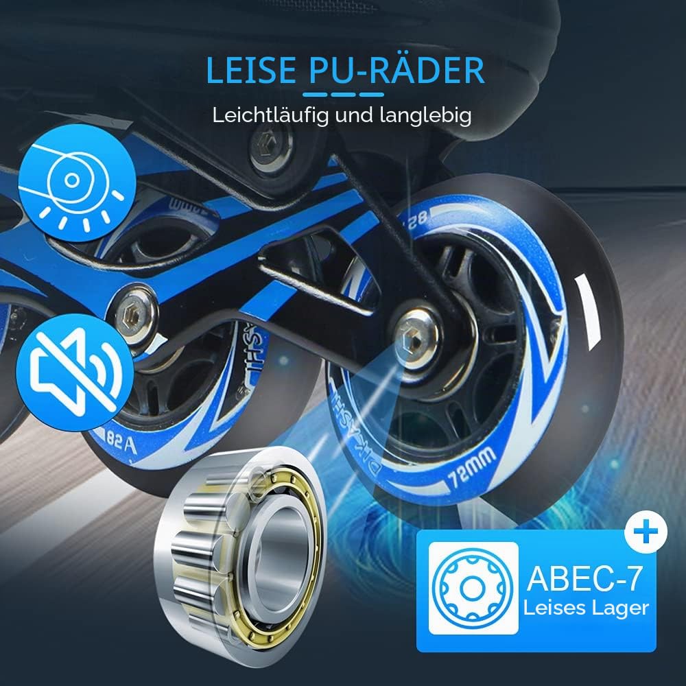 Lixada Inline Skates Kinder Vestellbare Inliner mit beleuchteten PU Rädern Rollschuhe Geschenk für Kinder Teenager,Jungen Mädchen Anfänger Damen Herren,Größe 28-33/34-37/38-41