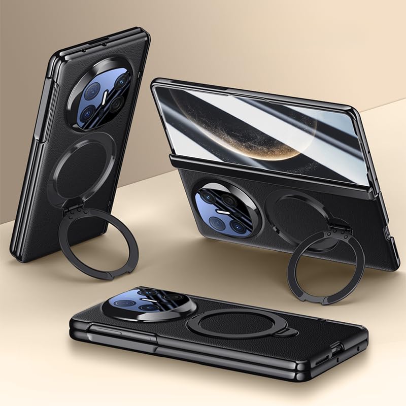 Protection en cuir Huawei Mate X6 2025 de style luxueux avec verre trempé avant intégré