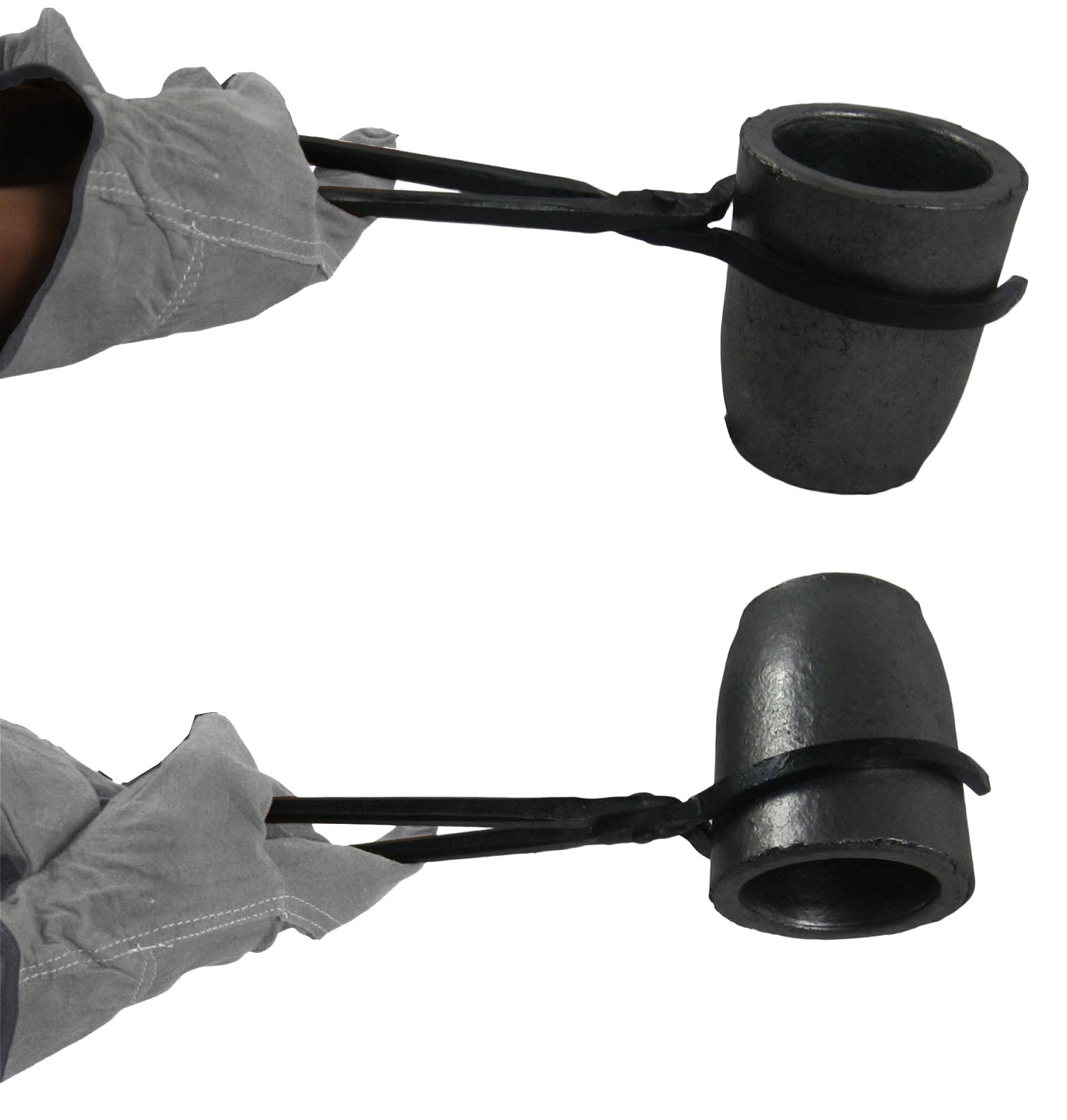 Pinzas de crisol de 6 kg para derretir metal, con pinzas de elevación y pinzas de vertido, mandíbulas de 4.3 pulgadas, 19 pulgadas de longitud, color negro