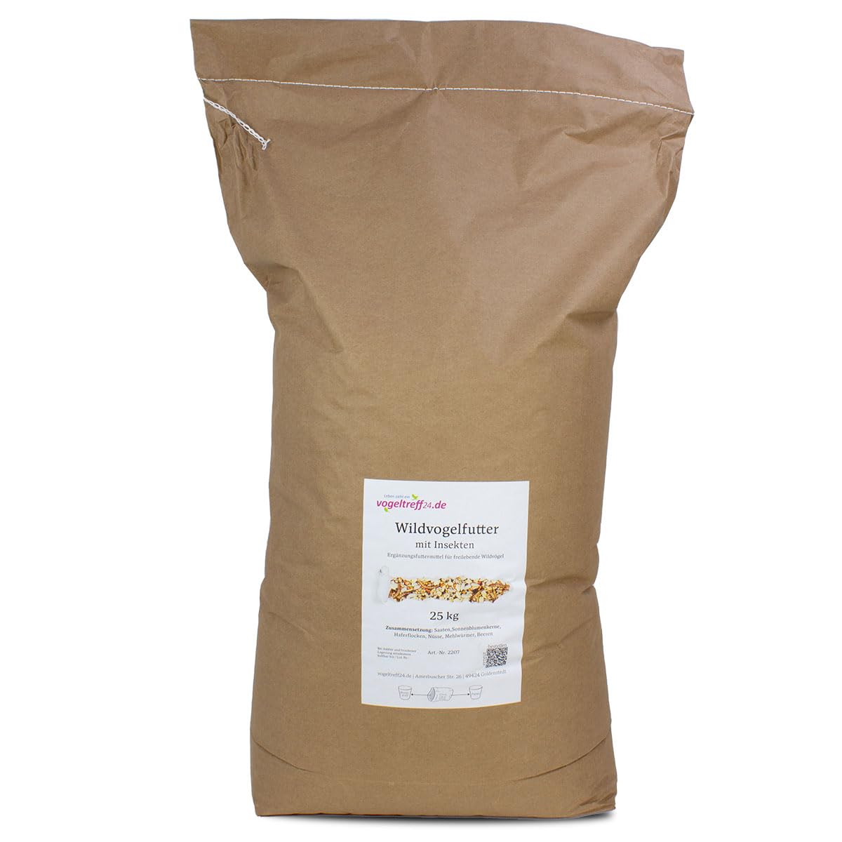 Wildvogelfutter mit Insekten und Sämereien - ausgewogene Vogelfutter-Mischung für Wildvögel, 25 kg