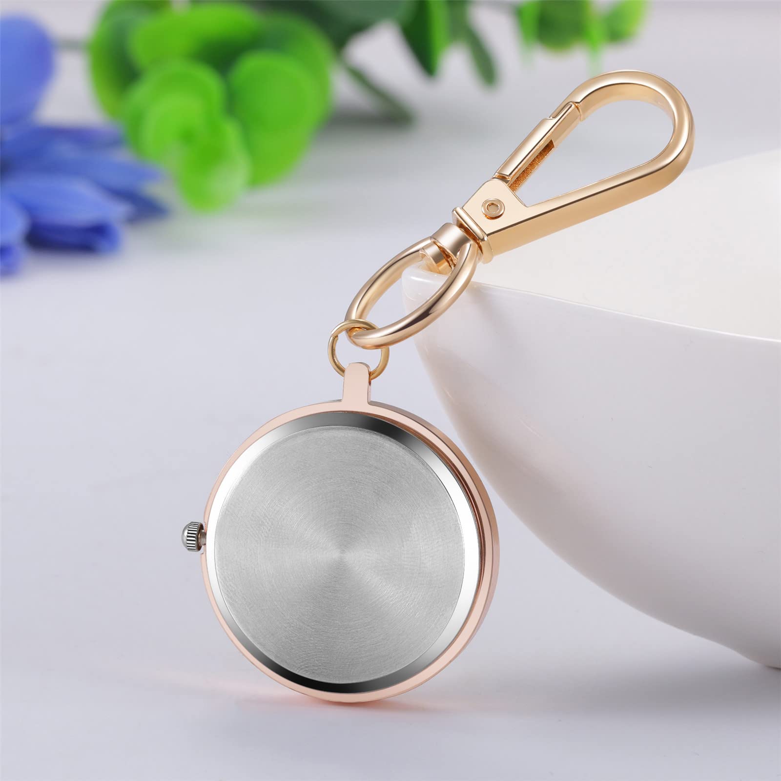 JewelryWe Nowość breloczek zegarek uroczy kot zwierzę brelok kwarcowy zegarek kieszonkowy FOB klips zegarek, dla mężczyzn kobiet, b, Nowoczesny