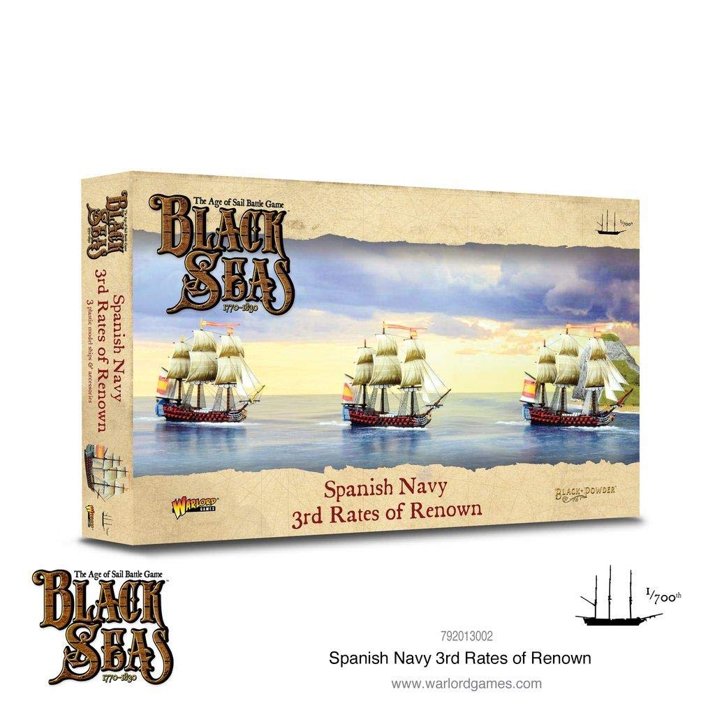 Warlord Black Seas The Age of Sail Spanish Navy 3rd Rates of Renown for Black Seas Table Top Ship Combat Battle War Game 792013002