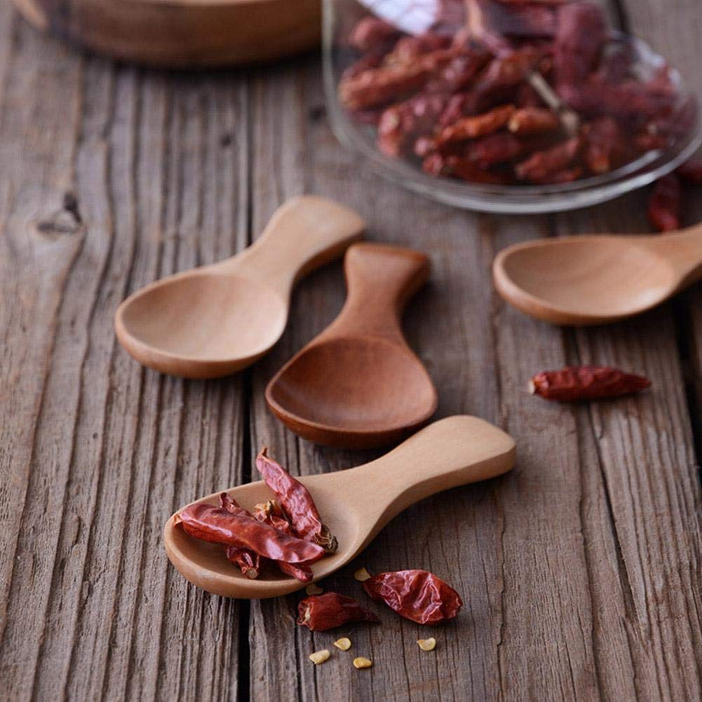 Set 10 Cucchiai Da Sale In Legno Artigianali - Mini Cucchiai Per Miele, Zucchero, Marmellata, 8cm - Foto 13